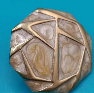 1" Monet Gold Tone Fashion Swirl Enamel Octagon Post Earrings